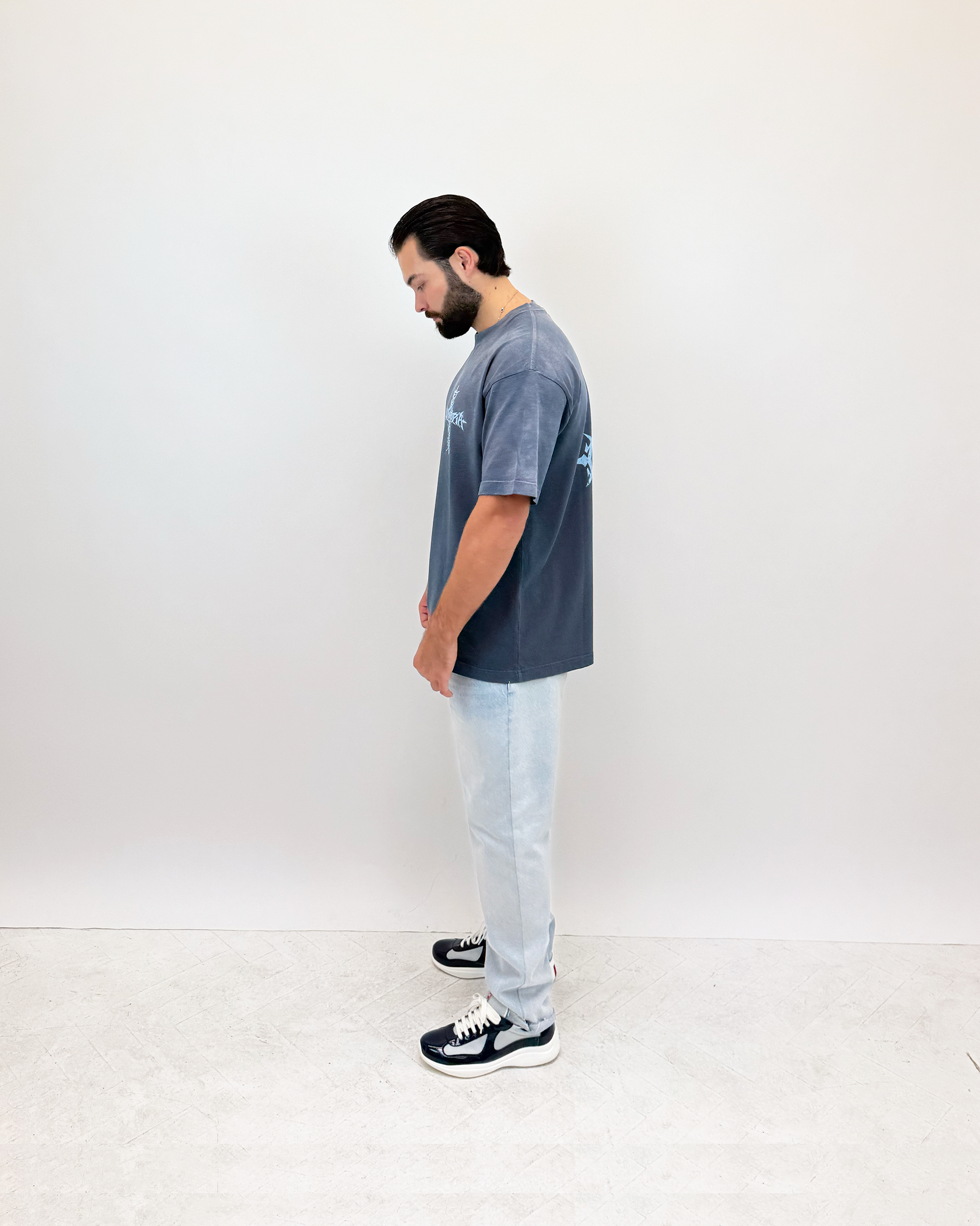 FOREVER CROSS T-SHIRT - BLUE WASH