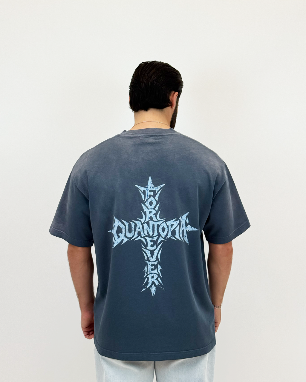 FOREVER CROSS T-SHIRT - BLUE WASH