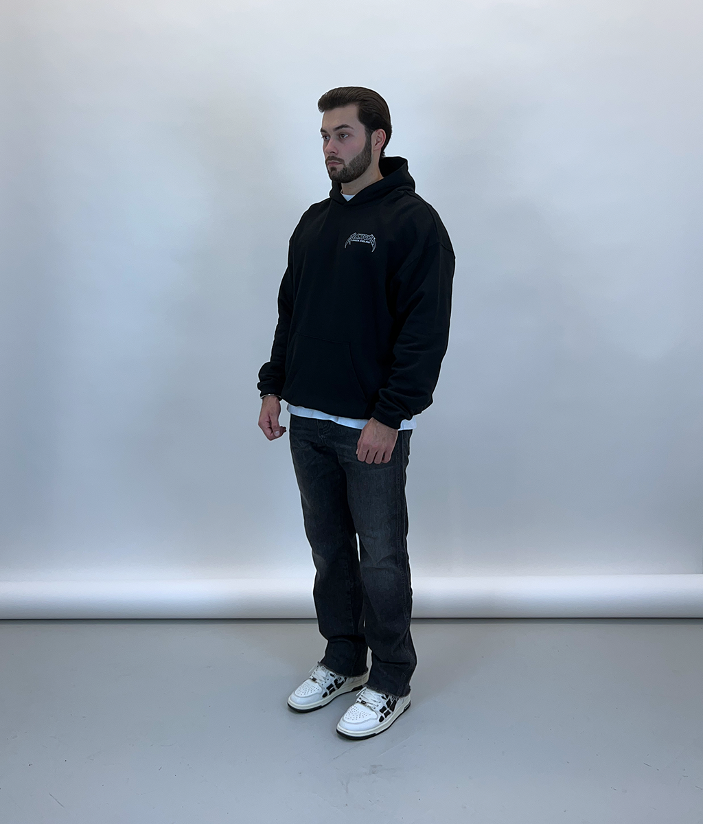 BADGE HOODIE - BLACK
