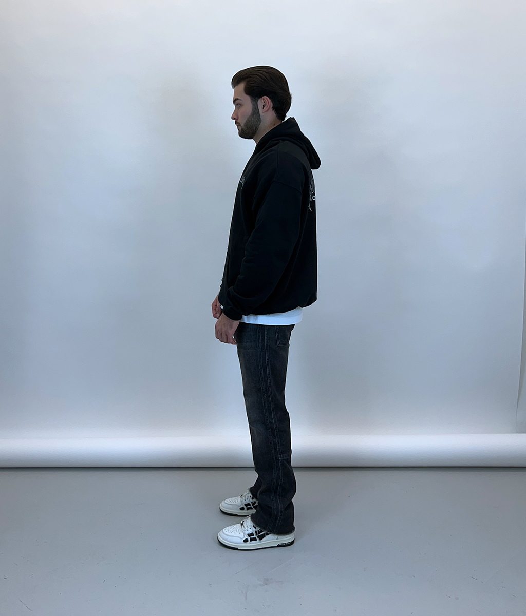 BADGE HOODIE - BLACK